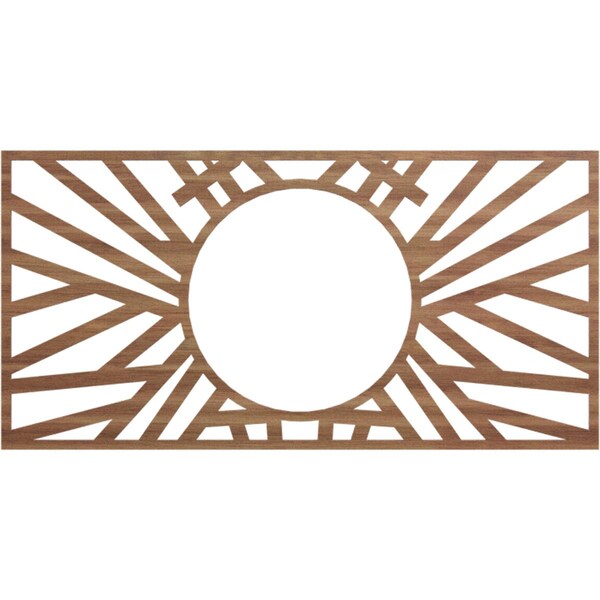 Ekena Millwork Hoover Wood Fretwork Pierced Ceiling Medallion, Walnut, 34"W x 17"H x 12 5/8"ID x 1/4"T CMWP34X17X0250HOWA - main